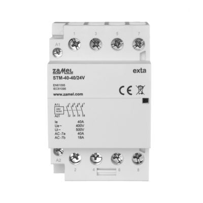 Stycznik modułowy instalacyjny 40A 4xNO 24V AC/DC+F13 TYP: STM-40-40/24V ZAMEL (EXT10000297-WUN)